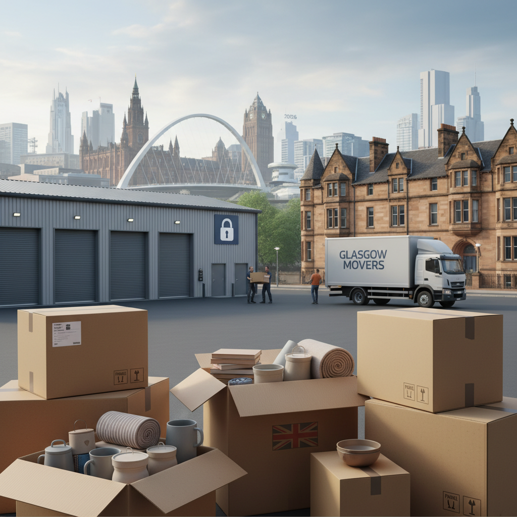 Illustration for the Find My Storage article: Moving House in Glasgow 2026: Essential Local Tips & Complete Guide