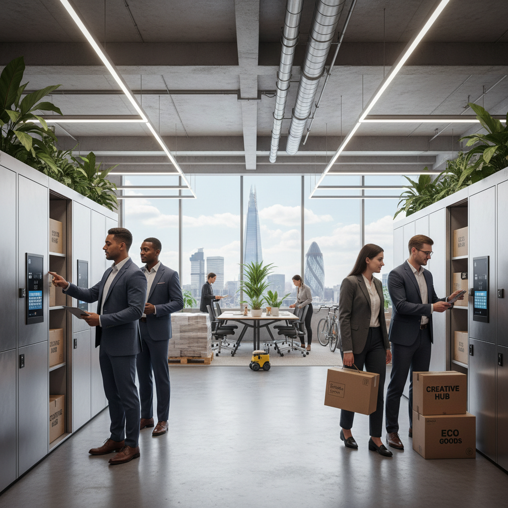 Illustration for the Find My Storage article: Small Business Storage Solutions London: Flexible Workspace Tips for 2026 Entrepreneurs